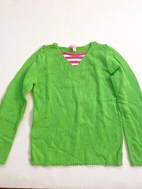 Lilly Pulitzer Girls Lime Green Sweater, Size 12